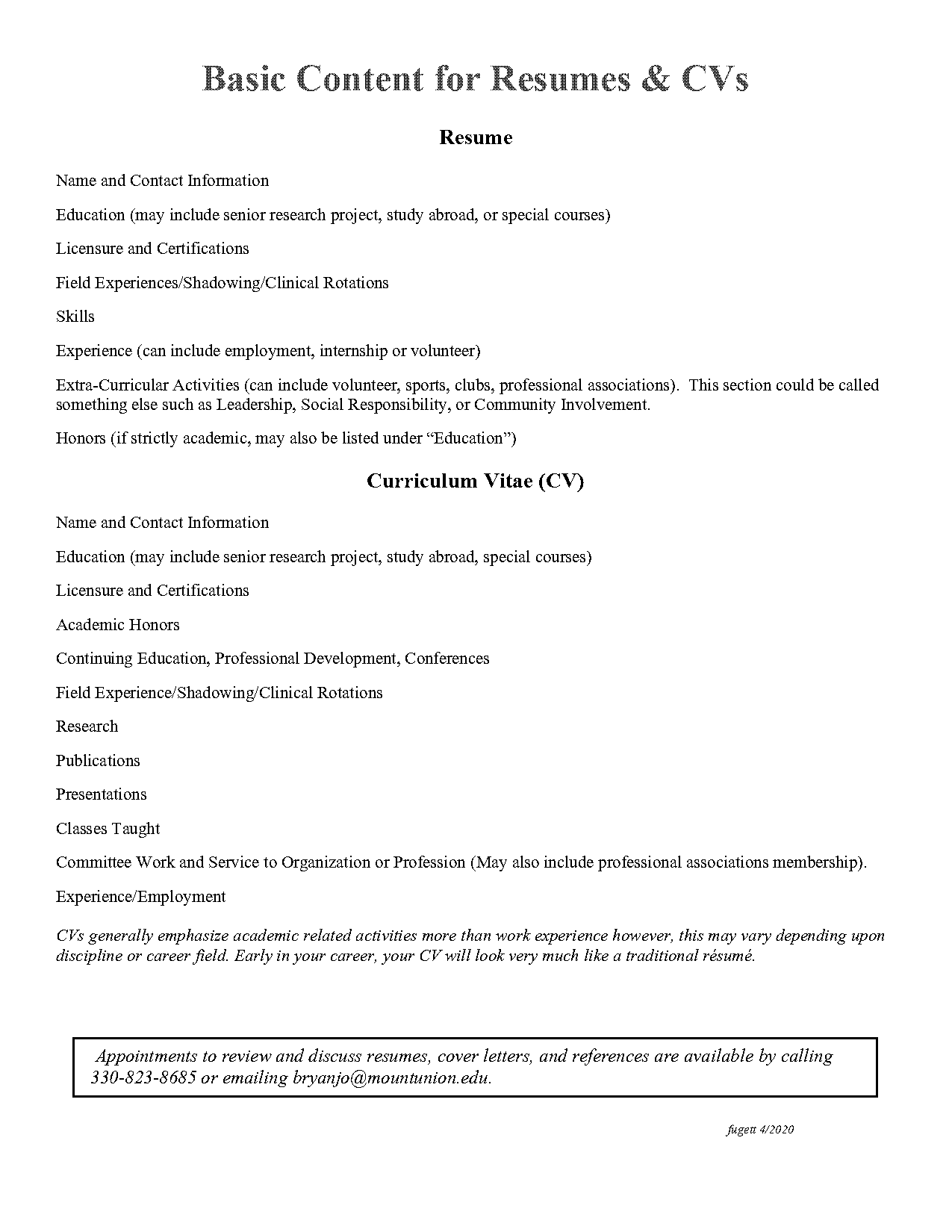 resume with social media links included