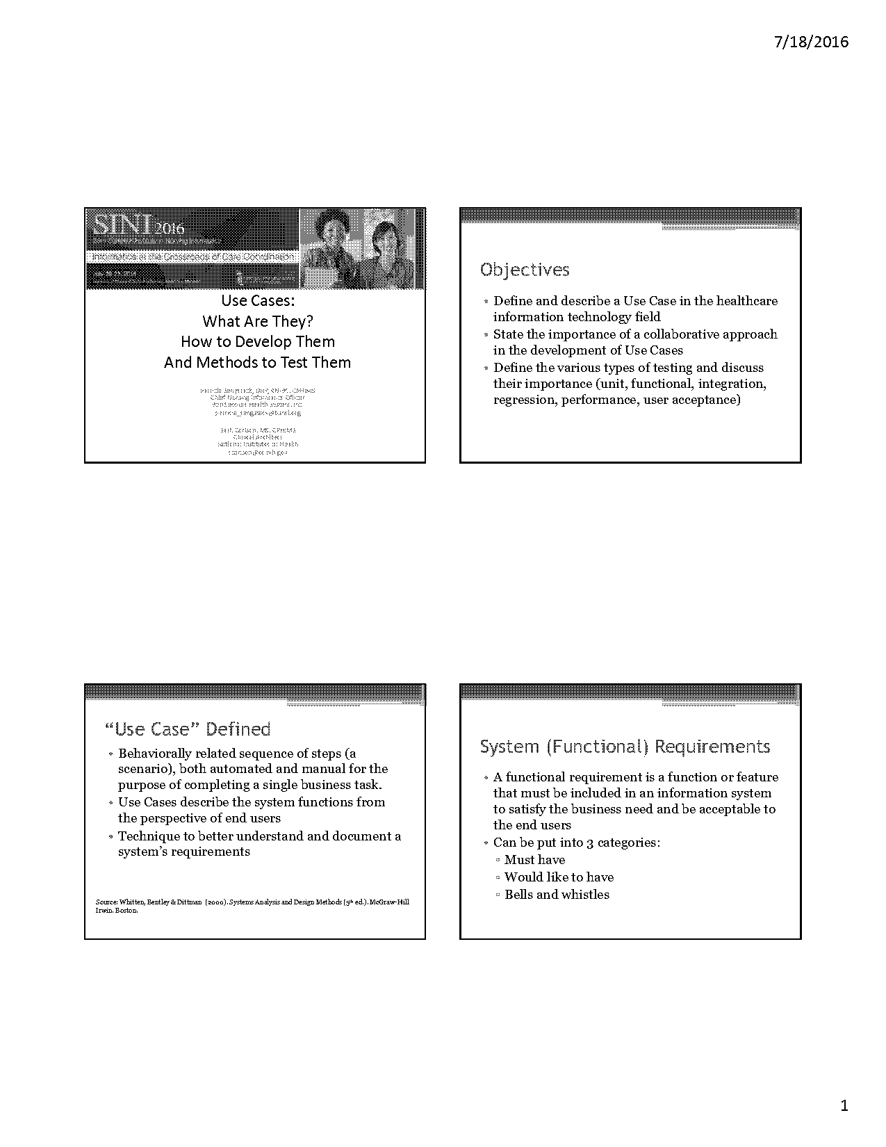 functional requirements unit testing